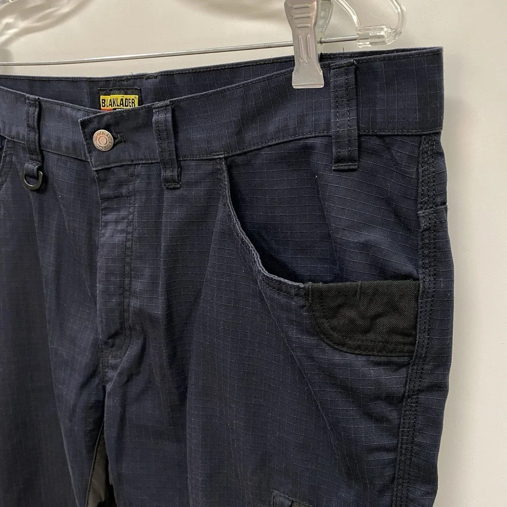 Blaklader Workwear Ripstop Navy Blue Work Shorts Men's 36 Pockets Hammer Loop - Picture 3 of 8